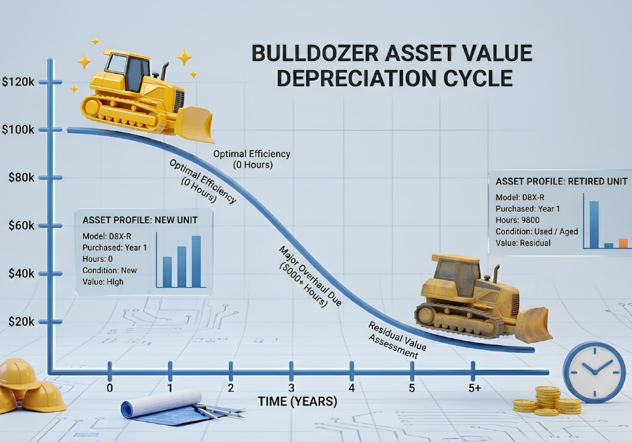 Asset depreciation with a rental software