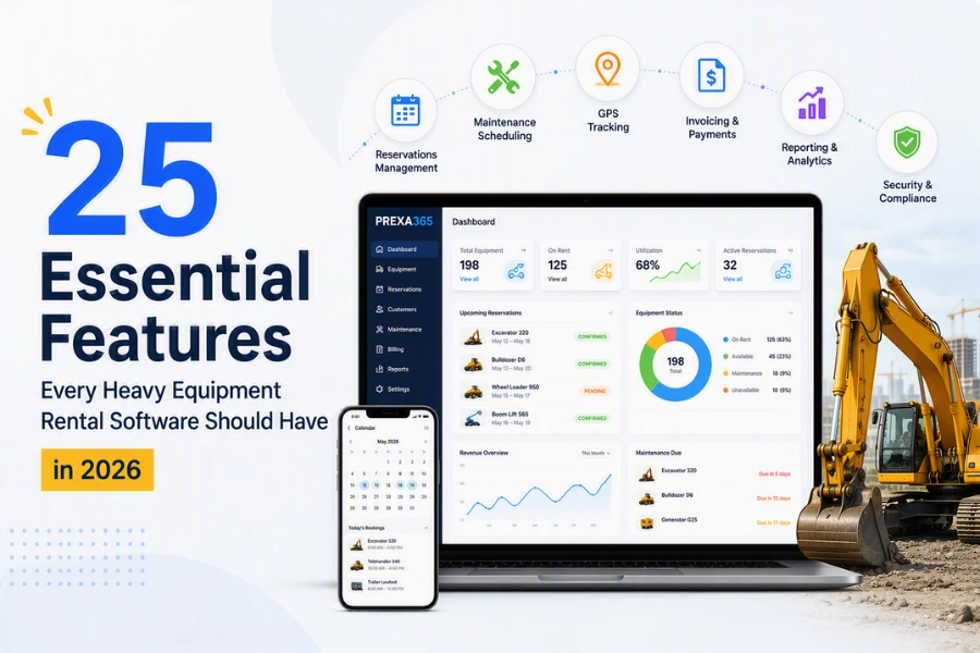 25 Essential Features Every Heavy Equipment Rental Software Should Have