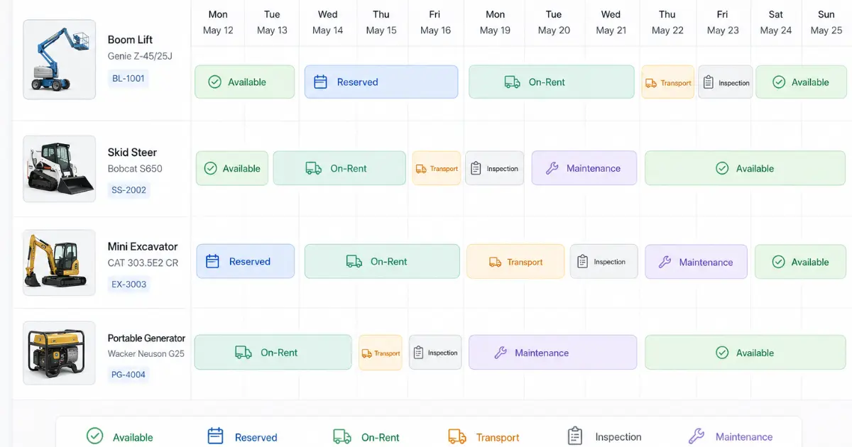 Rental Scheduler in a Rental management solution