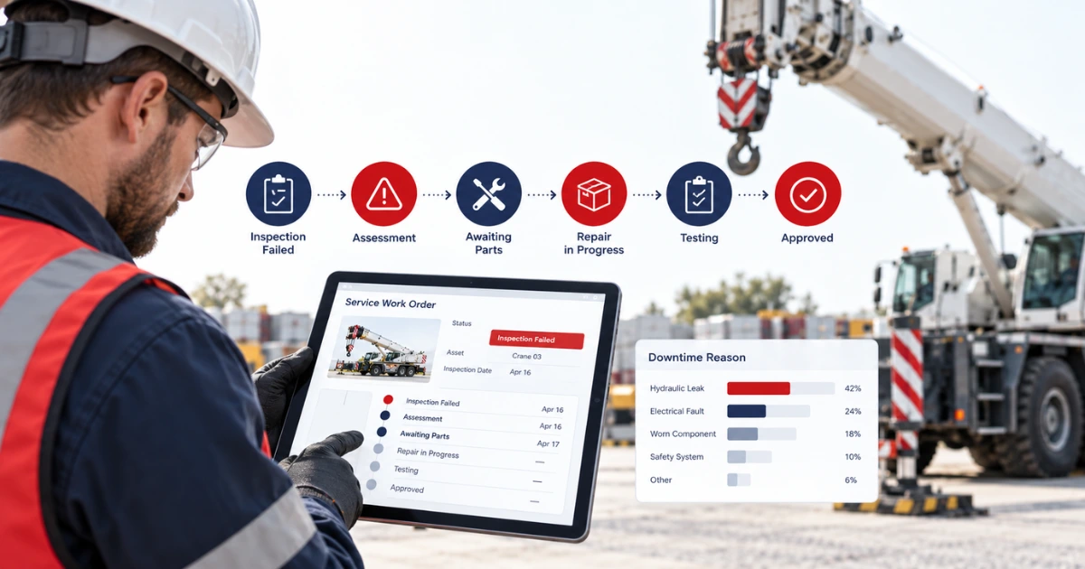 Crane rental software for maintenance