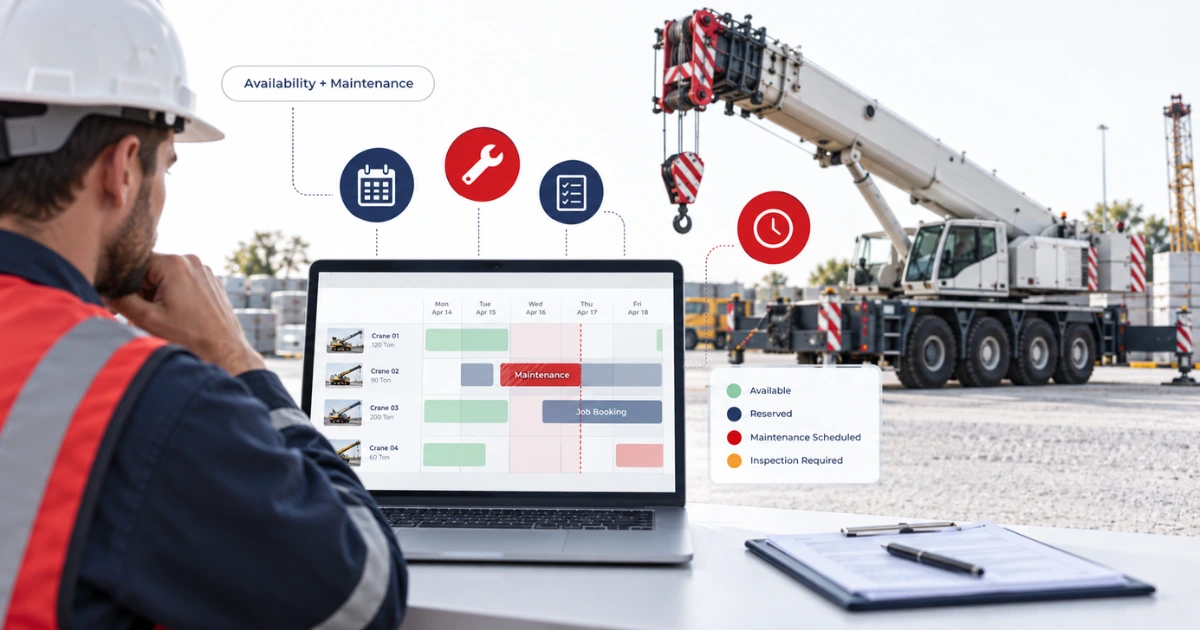 Crane rental software workflow